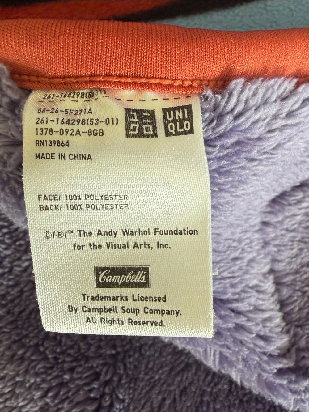 ANDY WARHOL Blanket UNIQLO MoMA Limited Edition Campbell's Soup Can Excellent - Picture 4 of 10
